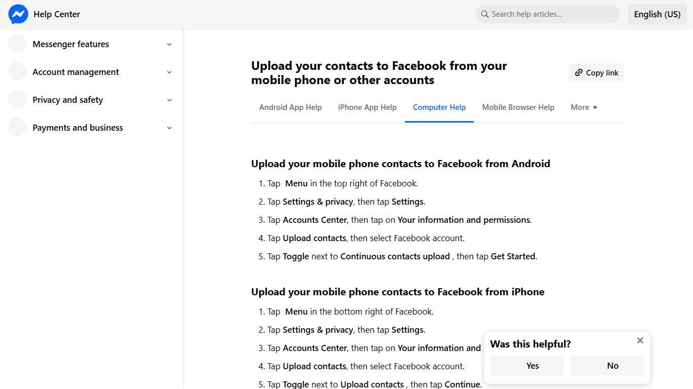 Upload your contacts to Facebook from your mobile phone or other accounts Messenger Help Center